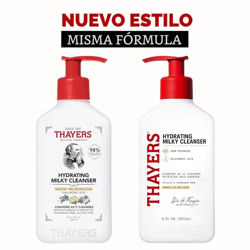 Vista 2 de THAYERS Limpiador Facial Hidratante Lechoso con Hongo de Nieve Tremella y Ácido Hialurónico, Lavado Facial Suave Recomendado por Dermatólogos