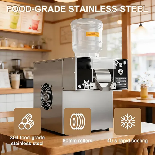 Vista 5 de Commercial Snowflake Ice Machine Shaved Ice Machine With Rapid Cooling Adjustable Speed Ice Cream Maker, Food-Grade Stainless Steel