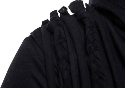 Vista 4 de Camisetas de cuello alto asimétrico para hombre, dobladillo irregular, hip hop, sudadera con capucha hipster