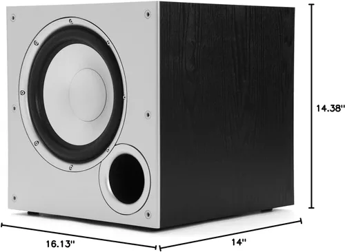 Vista 7 de Polk Audio PSW10 - Subwoofer amplificado de 10 pulgadas para audio doméstico - Tecnología Power Port, hasta 100 vatios, graves potentes en diseño