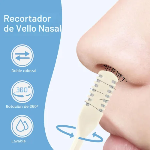 Vista 4 de Cortador de vello nasal 2 en 1, nuevo cuchillo de vello nasal de doble lado para hombres y mujeres, recortador de vello nasal giratorio de 360°, 5