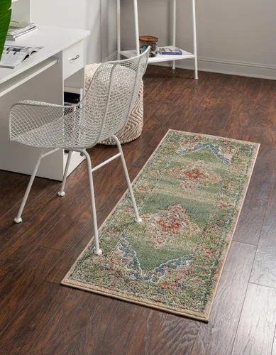 Vista 28 de Unique Loom Isabella Collection - Alfombra de área - Rossellini (2 x 3 pies, rectangular, azul/beige)