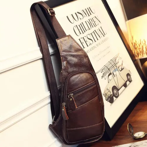 Vista 4 de KPYWZER Mochila de cuero para hombre