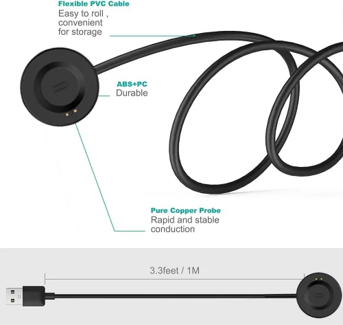 Vista 3 de Cable de carga compatible con iTouch Air 4/iTouch Air 3/iTouch Sport 4/iTouch Sport 3/iTouch Sport/Explorer 3 Smartwatch, cable de carga USB