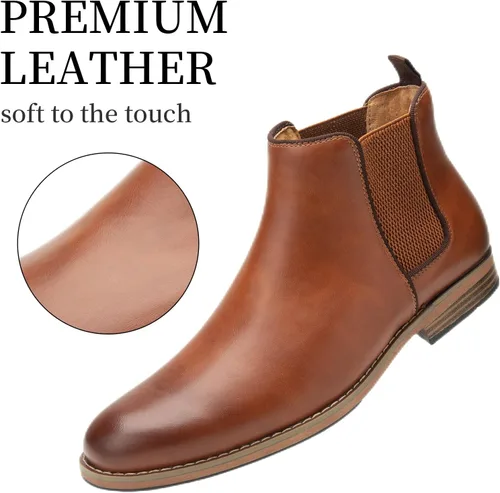 Vista 3 de Cestfini Men Chelsea Boots Casual Suede Dress Boots Comfortable Oxfords Ankle Boots for Men