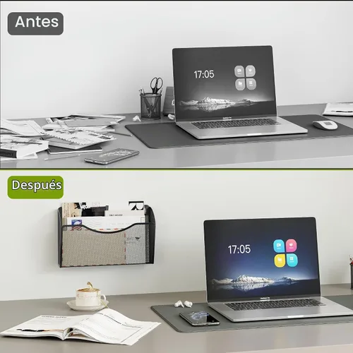 Vista 6 de EasyPAG Mesh Collection organizador de archivos y cartas para montar en pared, Negro