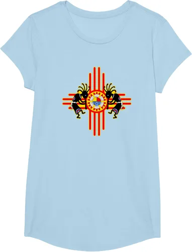 Vista 15 de Native American Kokopelli Kachina Zia Symbol 2 - Camiseta divertida para fanáticos, Negro