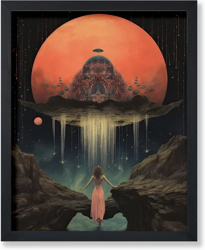 Vista 30 de Poster Master Póster OVNI – Impresión de mujer enmascarada – Arte extraterrestre – Arte surrealista – Arte de ciencia ficción – Regalo para hombres