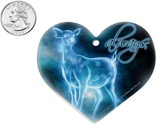 Vista 3 de Harry Potter - Always Patronus - Accesorio de impresión acrílica colgante en forma de corazón - Perfecto para regalar o coleccionar Heart shaped