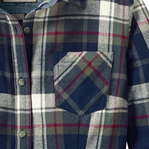 Vista 5 de Legendary Whitetails - Camisa de manga larga de franela a cuadros con botones para mujer, 100% algodón