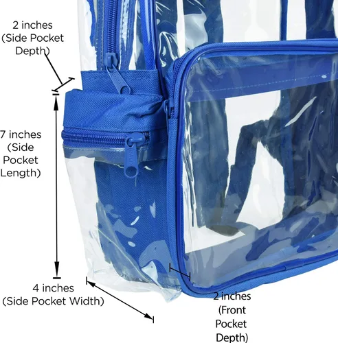 Vista 12 de DALIX Bolsas de mochila transparentes de plástico liso dorado