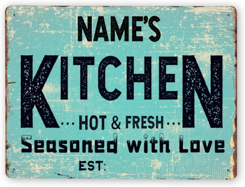 Vista 19 de Letreros de cocina personalizados personalizados para cocina, decoración de pared, letreros de metal para restaurante de mostrador, bar en casa