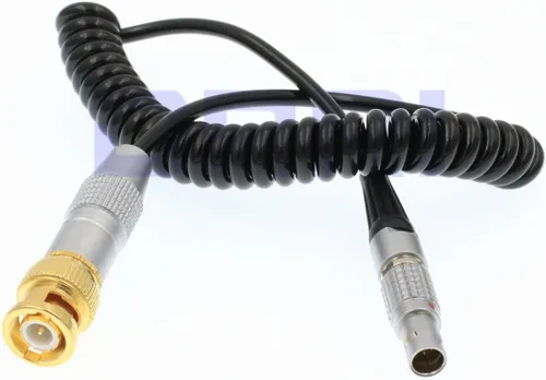 Vista 4 de Grabación Ambiental BNC a 5 pin macho Cable en espiral Cable de código de tiempo para ARRI Alexa/dispositivos de sonido (cable enrollado)
