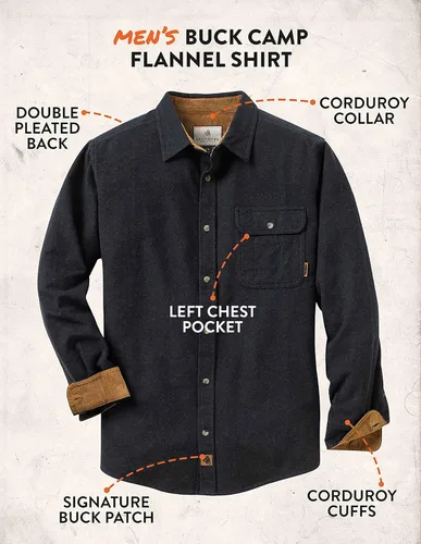 Vista 5 de Legendary Whitetails, Buck Camp - Camisa de franela para hombre