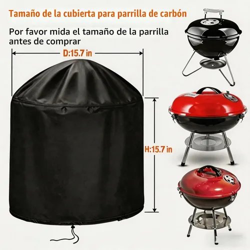 Vista 2 de Cubierta de parrilla de carbón para Cuisinart CCG190RB, cubierta redonda de parrilla de carbón portátil para Weber Smokey Joe 14, cubierta