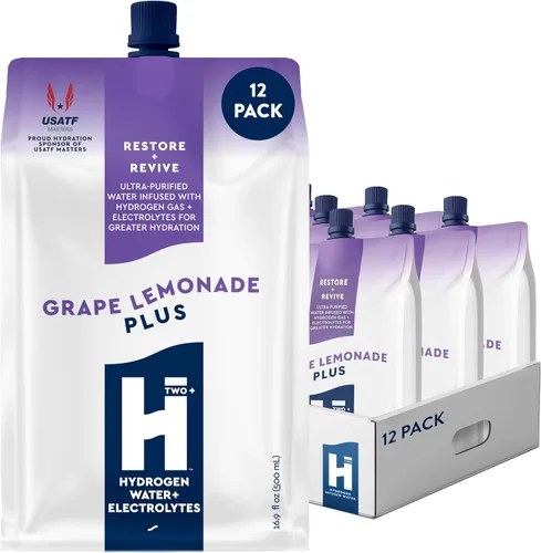Vista 13 de HTWO Plus Agua de hidrógeno molecular con electrolitos, sabor a limonada de uva, paquetes de hidratación sin azúcar, paquete de 6 unidades de 16.9