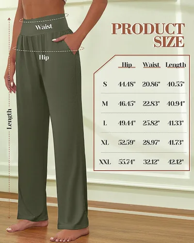 Vista 6 de Neer 2 piezas de pantalones deportivos de yoga de pierna ancha para mujer, pantalones de descanso de cintura alta, pantalones de entrenamiento