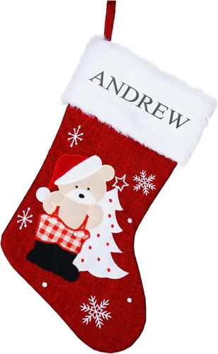 Vista 13 de Medias de Navidad personalizadas con nombre, 7 diseños, 6 fuentes, medias familiares personalizadas para Navidad, vacaciones y familia para Gnomo