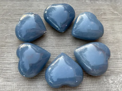 Vista 61 de Corazón hinchado de piedras preciosas al por mayor, corazones hinchados de piedras preciosas pulidas, piedra de palma de cristal, corazón de cristal