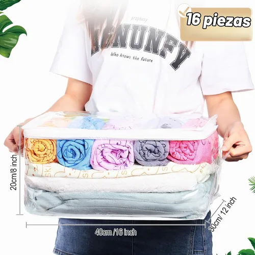 Vista 2 de Windyun - 16 bolsas de almacenamiento transparentes con cremallera