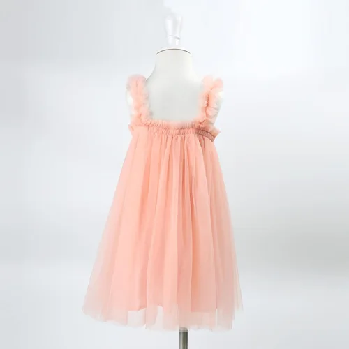 Vista 4 de HOOLCHEAN Vestido sin tirantes de tul esponjoso para bebés y niñas pequeñas