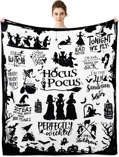 Vista 11 de Metawu Manta de Halloween de fantasma, mantas para niños para mujeres, decoraciones de Halloween, mantas de franela para cama, sofá, manta de viaje