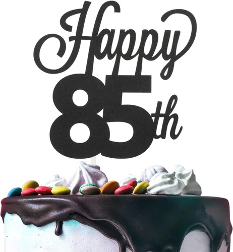 Vista 7 de LINGTEER - Decoración para pastel con texto "Happy Birthday 100", color negro