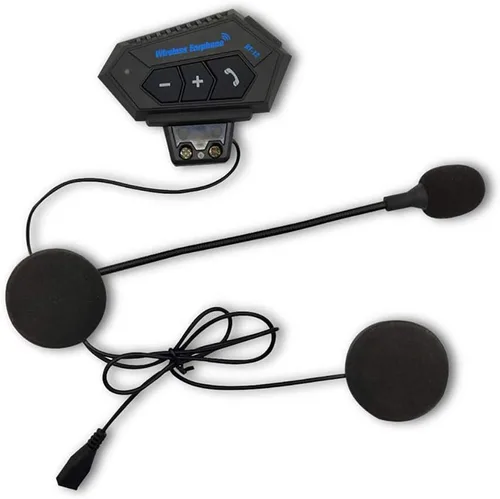 Vista 2 de Denpetec Intercomunicador de casco Bluetooth, sistema de comunicación de casco de motocicleta BT-12 compatible con manos libres, música estéreo