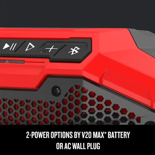 Vista 20 de CRAFTSMAN V20 Altavoz Bluetooth Portátil Inalámbrico, Solo Herramienta (CMCR001B), Rojo