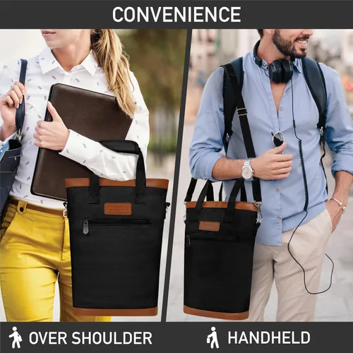 Vista 7 de opux - Portavinos para 2 botellas, bolsa aislada a prueba de fugas para vino, bolsa de enfriamiento portátil para viajes BYOB, picnic, estuche