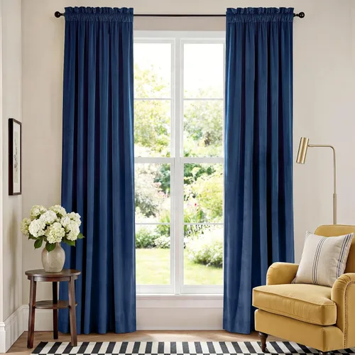 Vista 121 de Lazzzy Cortinas opacas de terciopelo beige de 84 pulgadas de largo con aislamiento térmico para oscurecer la habitación, cortinas forradas de lujo