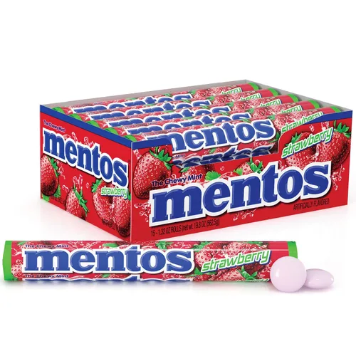 Vista 12 de Mentos Rollo de caramelo de menta masticable, canela, 14 piezas por rollo