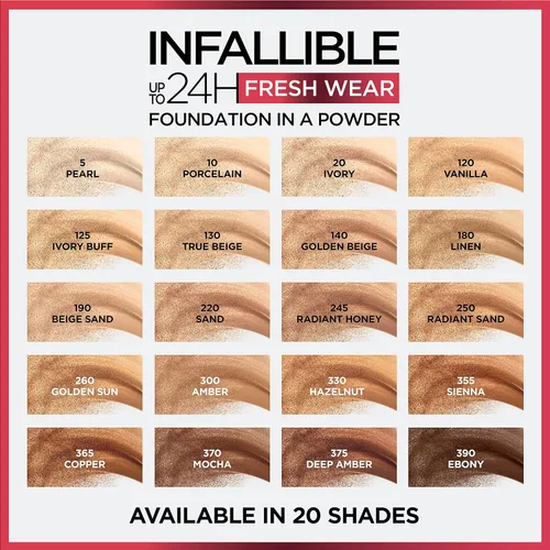 Vista 7 de L'Oréal Paris Infallible - Base de maquillaje en polvo, 24 horas de uso, impermeable, ámbar profundo, paquete de 3