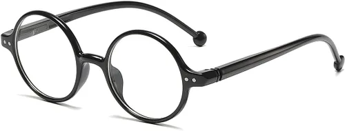 Vista 12 de JOVAKIT Lentes de bloqueo de luz azul redondos retro para mujeres y hombres, estilo literario vintage, sin receta