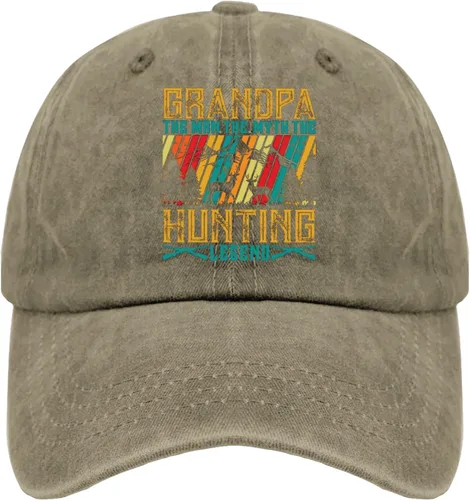 Vista 8 de Dad Hats GGRANDPA The MRN The Myth The Hunting Legend Gorra de béisbol, divertida gorra para hombre Pigmento gris