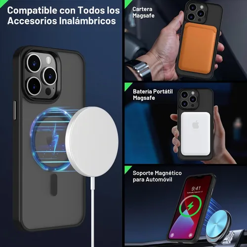 Vista 2 de MOCCA Funda magnética fuerte para iPhone 13 Pro Max, [compatible con Magsafe] [protector de pantalla de vidrio + protector de lente de cámara] Funda