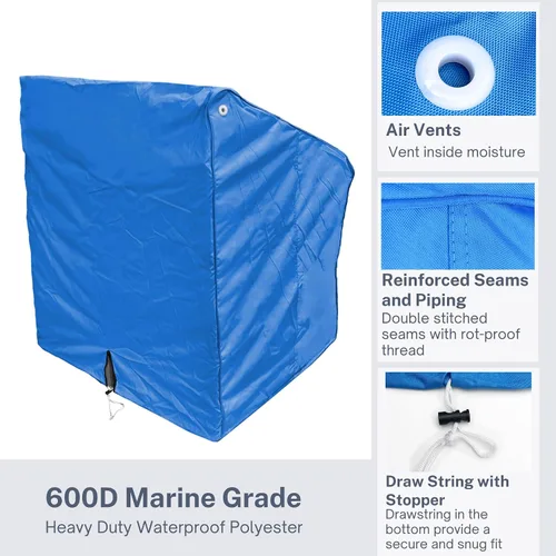 Vista 4 de SavvyCraft Cubierta impermeable para consola central de barco, cubierta de timón de poliéster de grado marino 600D de servicio pesado para consola