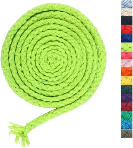 Vista 24 de Cuerda de macramé de 5 mm * 295 pies, cuerda de algodón natural de 8 hebras trenzadas para manualidades, hilo de algodón para tejer, para colgar
