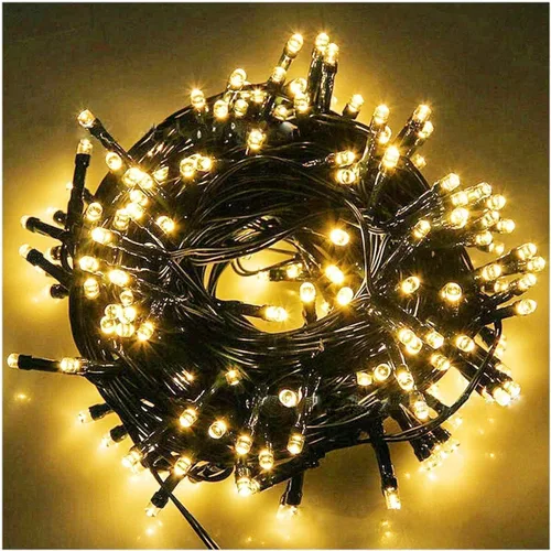 Vista 13 de Guirnalda de luces para exteriores de 33 pies, 100 luces LED con controlador de modos de memoria, luces de Navidad extensibles para bodas, Navidad