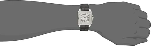 Vista 2 de Cartier Reloj automático de cuero de tamaño mediano W20106X8 Santos 100 Negro - Relojes de moda