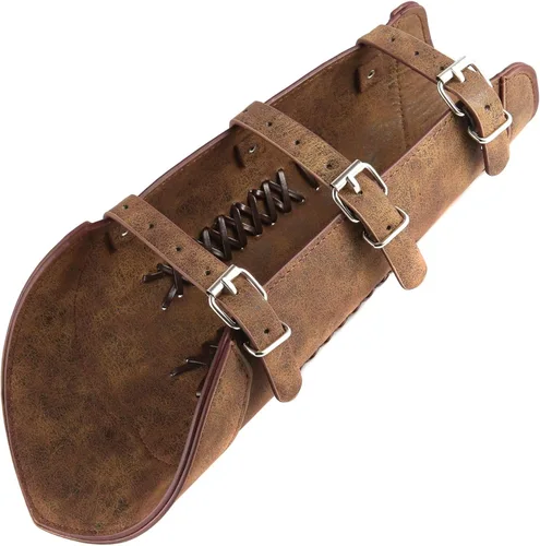 Vista 5 de HZMAN Largo Style Knights - Brazaletes de cuero sintético para armadura medieval con hebilla ajustable par de brazaletes