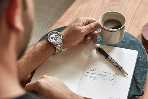 Vista 6 de The Sirocco - Reloj de pulsera de acero inoxidable hecho en Suiza, Acero