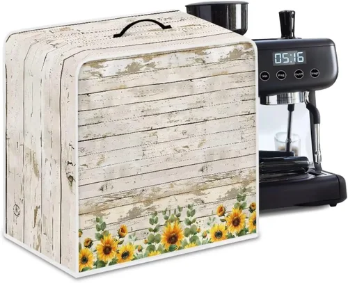Vista 19 de DISNIMO Cubierta antipolvo para cafetera de mariposa azul, fundas para máquina de hacer café de cocina con mango superior, cubierta