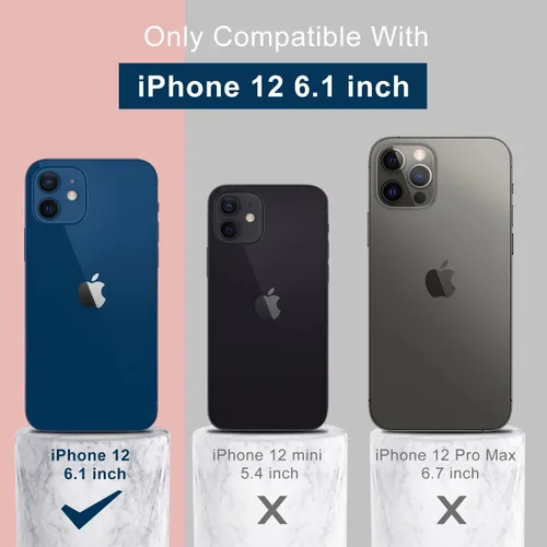 Vista 7 de DEENAKIN Funda de silicona compatible con iPhone 12 con protector de pantalla, mejora la protección de la cámara, funda protectora suave y flexible