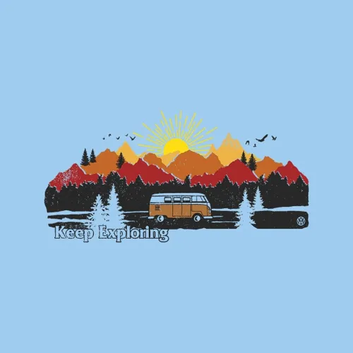 Vista 2 de Volkswagen Camper Keep Exploring Sunrise in The Mountains - Sudadera con capucha para hombre