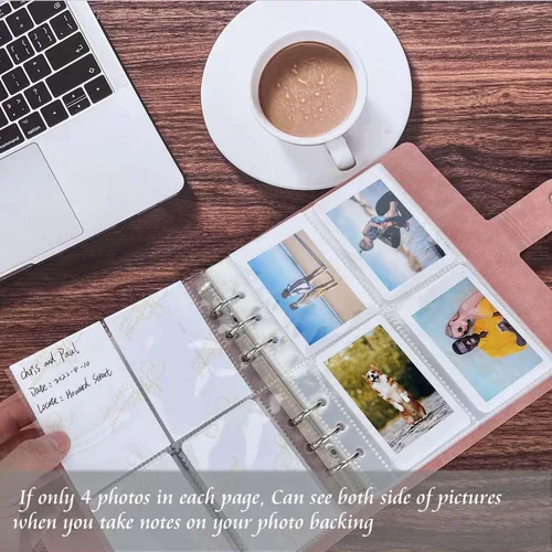 Vista 5 de Polaroid - Álbum de fotos de 200 bolsillos, álbum de fotos Instax Mini, de cuero de alta calidad, tamaño cartera, álbumes de fotos de 3 pulgadas