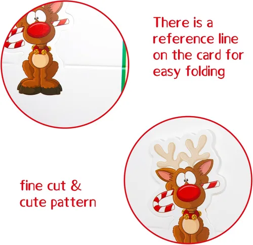 Vista 4 de Tarjetas de lugar de Navidad de Fancy Land para decoración de mesa navideña, 36 piezas de tarjetas de nombre de mesa