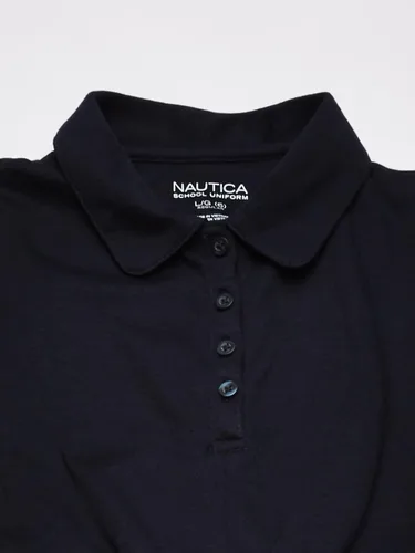 Vista 4 de Nautica Girls School Uniform Short Sleeve Polo Dress Corbata Delantera Azul Marino