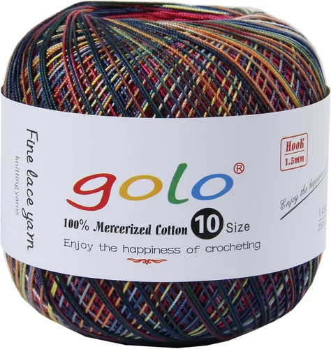 Vista 155 de Golo - 3 bolas de hilo de ganchillo tamaño 10, hilo de crochet para tejer a mano 102