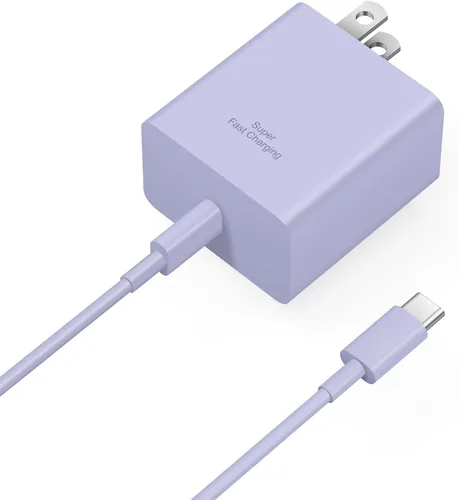 Vista 8 de Cargador USB C súper rápido, cargador tipo C bloque de carga rápida con cable tipo C a C de 6 pies para Galaxy S25 Negro
